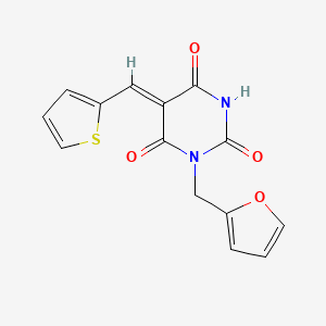 molecular formula C14H10N2O4S B4872250 1-(2-furylmethyl)-5-(2-thienylmethylene)-2,4,6(1H,3H,5H)-pyrimidinetrione 