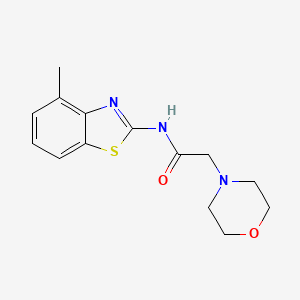 molecular formula C14H17N3O2S B4872261 N-(4-methyl-1,3-benzothiazol-2-yl)-2-(morpholin-4-yl)acetamide 