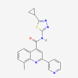 molecular formula C21H17N5OS B4872272 N-(5-cyclopropyl-1,3,4-thiadiazol-2-yl)-8-methyl-2-(3-pyridinyl)-4-quinolinecarboxamide 