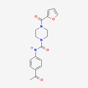 molecular formula C18H19N3O4 B4872296 N-(4-acetylphenyl)-4-(furan-2-carbonyl)piperazine-1-carboxamide 