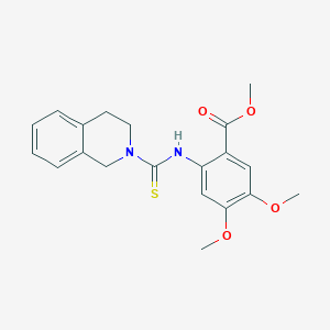 molecular formula C20H22N2O4S B4872313 methyl 2-[(3,4-dihydroisoquinolin-2(1H)-ylcarbonothioyl)amino]-4,5-dimethoxybenzoate 