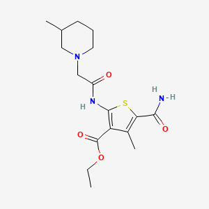 molecular formula C17H25N3O4S B4872324 ETHYL 5-CARBAMOYL-4-METHYL-2-[2-(3-METHYLPIPERIDIN-1-YL)ACETAMIDO]THIOPHENE-3-CARBOXYLATE 
