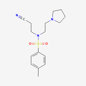molecular formula C16H23N3O2S B4872524 N-(2-CYANOETHYL)-4-METHYL-N-[2-(PYRROLIDIN-1-YL)ETHYL]BENZENE-1-SULFONAMIDE 