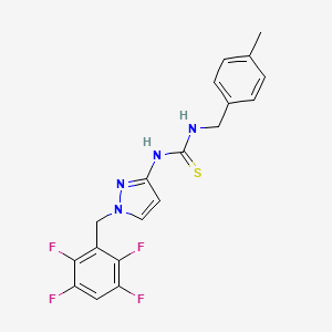 molecular formula C19H16F4N4S B4872534 N-(4-methylbenzyl)-N'-[1-(2,3,5,6-tetrafluorobenzyl)-1H-pyrazol-3-yl]thiourea 