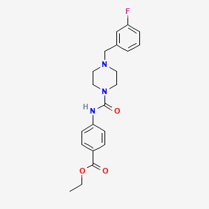 molecular formula C21H24FN3O3 B4872706 ETHYL 4-({[4-(3-FLUOROBENZYL)PIPERAZINO]CARBONYL}AMINO)BENZOATE 