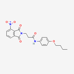 molecular formula C21H21N3O6 B4872716 N-(4-butoxyphenyl)-3-(4-nitro-1,3-dioxoisoindol-2-yl)propanamide 