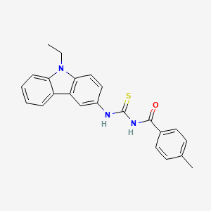 molecular formula C23H21N3OS B4872735 N-{[(9-ethyl-9H-carbazol-3-yl)amino]carbonothioyl}-4-methylbenzamide 