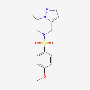 molecular formula C14H19N3O3S B4872775 N-[(1-ETHYL-1H-PYRAZOL-5-YL)METHYL]-4-METHOXY-N-METHYL-1-BENZENESULFONAMIDE 