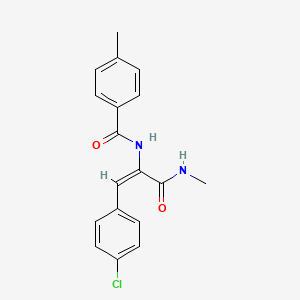 molecular formula C18H17ClN2O2 B4872796 N-[(E)-1-(4-chlorophenyl)-3-(methylamino)-3-oxoprop-1-en-2-yl]-4-methylbenzamide 