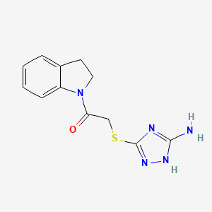 molecular formula C12H13N5OS B4872845 2-[(3-amino-1H-1,2,4-triazol-5-yl)sulfanyl]-1-(2,3-dihydro-1H-indol-1-yl)ethanone 