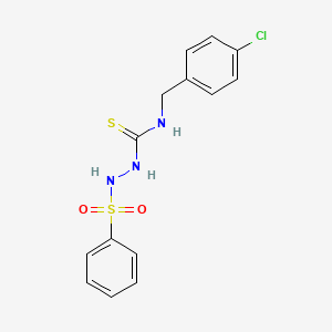 molecular formula C14H14ClN3O2S2 B4872936 N-(4-chlorobenzyl)-2-(phenylsulfonyl)hydrazinecarbothioamide 