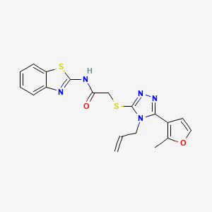 molecular formula C19H17N5O2S2 B4872970 2-{[4-ALLYL-5-(2-METHYL-3-FURYL)-4H-1,2,4-TRIAZOL-3-YL]SULFANYL}-N-(1,3-BENZOTHIAZOL-2-YL)ACETAMIDE 