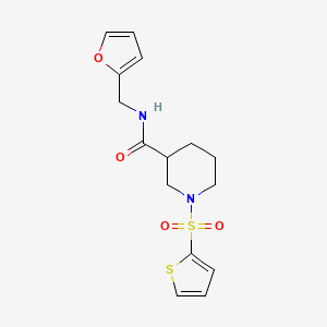 molecular formula C15H18N2O4S2 B4872974 N-[(FURAN-2-YL)METHYL]-1-(THIOPHENE-2-SULFONYL)PIPERIDINE-3-CARBOXAMIDE 