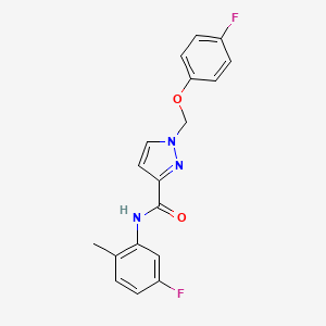 molecular formula C18H15F2N3O2 B4872976 N~3~-(5-FLUORO-2-METHYLPHENYL)-1-[(4-FLUOROPHENOXY)METHYL]-1H-PYRAZOLE-3-CARBOXAMIDE 