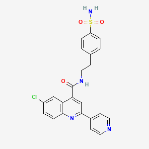 molecular formula C23H19ClN4O3S B4873128 N-{2-[4-(aminosulfonyl)phenyl]ethyl}-6-chloro-2-(4-pyridinyl)-4-quinolinecarboxamide 