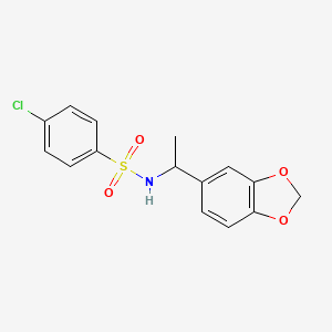 molecular formula C15H14ClNO4S B4873141 N-[1-(2H-13-BENZODIOXOL-5-YL)ETHYL]-4-CHLOROBENZENE-1-SULFONAMIDE 