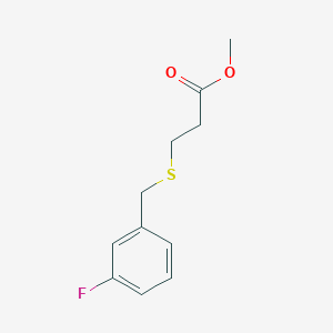 molecular formula C11H13FO2S B4873148 Methyl 3-[(3-fluorobenzyl)sulfanyl]propanoate 