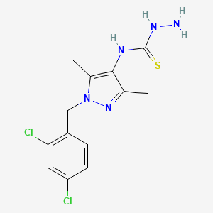 molecular formula C13H15Cl2N5S B4873384 N-[1-(2,4-DICHLOROBENZYL)-3,5-DIMETHYL-1H-PYRAZOL-4-YL]-1-HYDRAZINECARBOTHIOAMIDE 