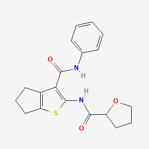 molecular formula C19H20N2O3S B4873490 N-[3-(phenylcarbamoyl)-5,6-dihydro-4H-cyclopenta[b]thiophen-2-yl]tetrahydrofuran-2-carboxamide 