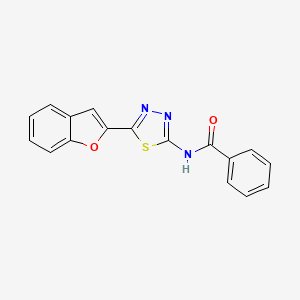 molecular formula C17H11N3O2S B4873509 N-[5-(1-benzofuran-2-yl)-1,3,4-thiadiazol-2-yl]benzamide 