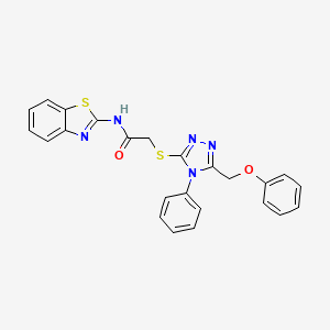 molecular formula C24H19N5O2S2 B4873625 N-(1,3-benzothiazol-2-yl)-2-{[5-(phenoxymethyl)-4-phenyl-4H-1,2,4-triazol-3-yl]sulfanyl}acetamide 