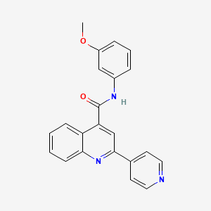 molecular formula C22H17N3O2 B4873706 N-(3-methoxyphenyl)-2-(pyridin-4-yl)quinoline-4-carboxamide 