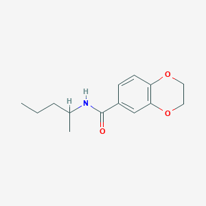 molecular formula C14H19NO3 B4873823 N-(pentan-2-yl)-2,3-dihydro-1,4-benzodioxine-6-carboxamide 