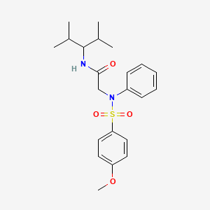molecular formula C22H30N2O4S B4873838 N~1~-(1-isopropyl-2-methylpropyl)-N~2~-[(4-methoxyphenyl)sulfonyl]-N~2~-phenylglycinamide 