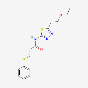 molecular formula C15H19N3O2S2 B4874059 N-[5-(2-ethoxyethyl)-1,3,4-thiadiazol-2-yl]-3-(phenylsulfanyl)propanamide 
