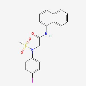 molecular formula C19H17IN2O3S B4874253 N~2~-(4-iodophenyl)-N~2~-(methylsulfonyl)-N-naphthalen-1-ylglycinamide 