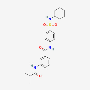 molecular formula C23H29N3O4S B4874305 N-[4-(CYCLOHEXYLSULFAMOYL)PHENYL]-3-(2-METHYLPROPANAMIDO)BENZAMIDE 