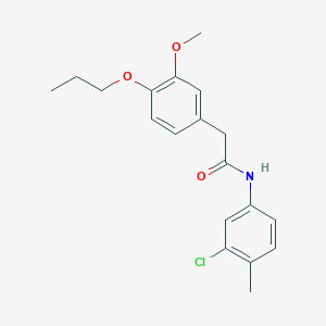molecular formula C19H22ClNO3 B4874340 N-(3-chloro-4-methylphenyl)-2-(3-methoxy-4-propoxyphenyl)acetamide 