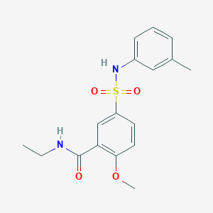 molecular formula C17H20N2O4S B4874370 N-ethyl-2-methoxy-5-{[(3-methylphenyl)amino]sulfonyl}benzamide 
