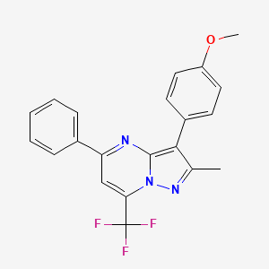 molecular formula C21H16F3N3O B4874465 3-(4-methoxyphenyl)-2-methyl-5-phenyl-7-(trifluoromethyl)pyrazolo[1,5-a]pyrimidine 