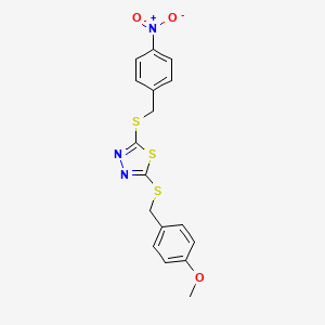 molecular formula C17H15N3O3S3 B4874487 2-((4-Methoxybenzyl)thio)-5-((4-nitrobenzyl)thio)-1,3,4-thiadiazole CAS No. 618432-18-1