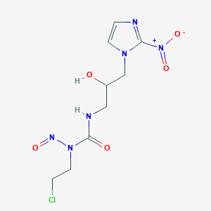 molecular formula C9H13ClN6O5 B048745 1-(2-Chloroethyl)-3-[2-hydroxy-3-(2-nitroimidazol-1-yl)propyl]-1-nitrosourea CAS No. 113739-44-9
