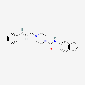 molecular formula C23H27N3O B4874502 N-(2,3-DIHYDRO-1H-INDEN-5-YL)-4-[(2E)-3-PHENYL-2-PROPEN-1-YL]-1-PIPERAZINECARBOXAMIDE 