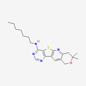 molecular formula C21H28N4OS B4874528 N-heptyl-5,5-dimethyl-6-oxa-17-thia-2,12,14-triazatetracyclo[8.7.0.03,8.011,16]heptadeca-1,3(8),9,11,13,15-hexaen-15-amine 