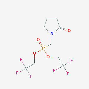molecular formula C9H12F6NO4P B4874598 bis(2,2,2-trifluoroethyl) [(2-oxopyrrolidin-1-yl)methyl]phosphonate 