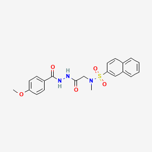 molecular formula C21H21N3O5S B4874790 N-[2-[2-(4-methoxybenzoyl)hydrazinyl]-2-oxoethyl]-N-methylnaphthalene-2-sulfonamide 