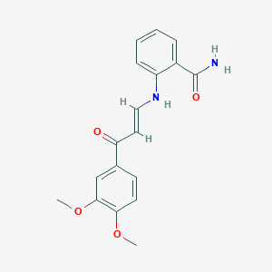 molecular formula C18H18N2O4 B4874846 2-[[(E)-3-(3,4-dimethoxyphenyl)-3-oxoprop-1-enyl]amino]benzamide 