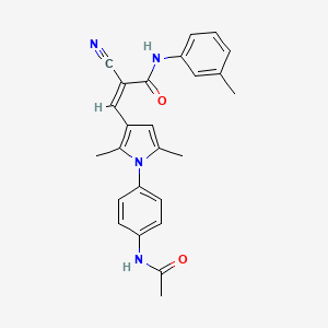 molecular formula C25H24N4O2 B4874926 (2Z)-3-{1-[4-(acetylamino)phenyl]-2,5-dimethyl-1H-pyrrol-3-yl}-2-cyano-N-(3-methylphenyl)prop-2-enamide 