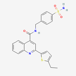 molecular formula C23H21N3O3S2 B4874984 N-[4-(aminosulfonyl)benzyl]-2-(5-ethyl-2-thienyl)-4-quinolinecarboxamide 