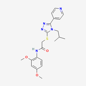 molecular formula C21H25N5O3S B4875009 N-(2,4-dimethoxyphenyl)-2-{[4-(2-methylpropyl)-5-(pyridin-4-yl)-4H-1,2,4-triazol-3-yl]sulfanyl}acetamide 