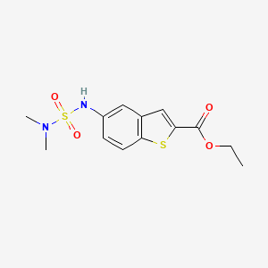molecular formula C13H16N2O4S2 B4875179 ethyl 5-{[(dimethylamino)sulfonyl]amino}-1-benzothiophene-2-carboxylate 