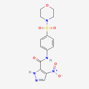 molecular formula C14H15N5O6S B4875221 N-[4-(MORPHOLINOSULFONYL)PHENYL]-4-NITRO-1H-PYRAZOLE-3-CARBOXAMIDE 