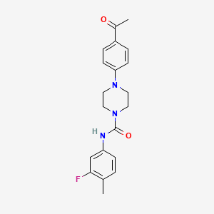molecular formula C20H22FN3O2 B4875235 4-(4-acetylphenyl)-N-(3-fluoro-4-methylphenyl)piperazine-1-carboxamide 