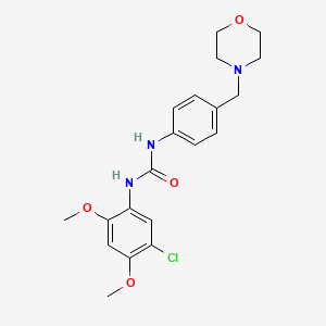 molecular formula C20H24ClN3O4 B4875242 N-(5-CHLORO-2,4-DIMETHOXYPHENYL)-N'-[4-(MORPHOLINOMETHYL)PHENYL]UREA 
