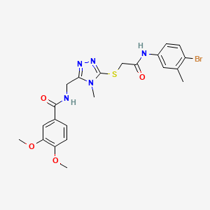 molecular formula C22H24BrN5O4S B4875280 N-{[5-({2-[(4-bromo-3-methylphenyl)amino]-2-oxoethyl}sulfanyl)-4-methyl-4H-1,2,4-triazol-3-yl]methyl}-3,4-dimethoxybenzamide 