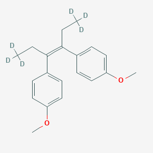 molecular formula C20H24O2 B048753 1-[(Z)-1,1,1,6,6,6-Hexadeuterio-4-(4-methoxyphenyl)hex-3-en-3-yl]-4-methoxybenzene CAS No. 89717-84-0